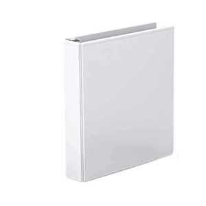 Challenge VU 1 1/2" Binder with Inner Pockets - White