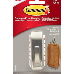 3M Brushed Nickel Medium Command Hook