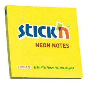 Stick'N 3 x 3" Neon Lemon 100 shts