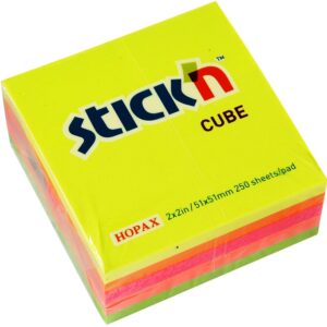 Stick'N 3 x 3" Neon Cube 400shts