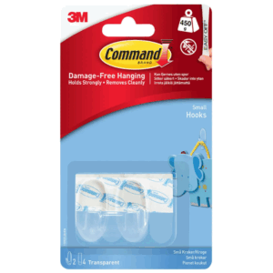 3M Small Clear Command Hook - 2/pk