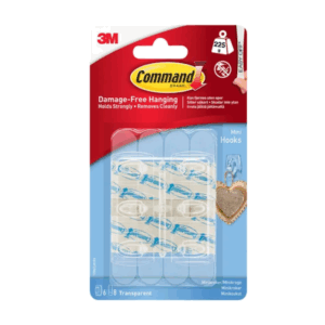 3M Mini Clear Hooks - 6/pk