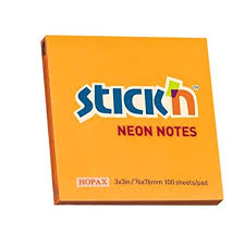 Stick'N 3 x 3" Neon Orange 100 shts
